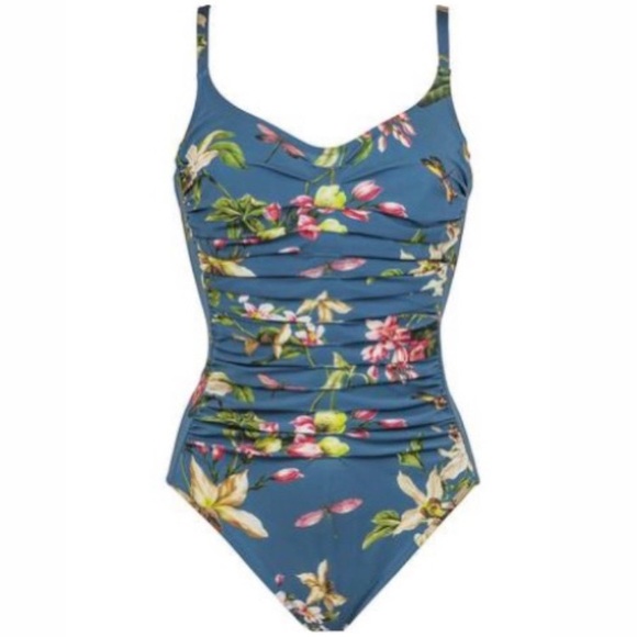MARYAN MEHLHORN floral one piece swimsuit size 10 - Picture 2 of 4